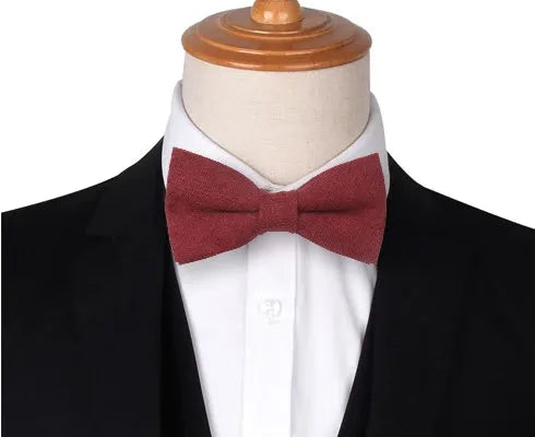 Red Cotton Pre-Tied Bow Tie for Classy Men