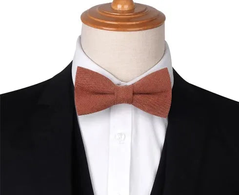 Rust Cotton Pre-Tied Bow Tie for Classy Men