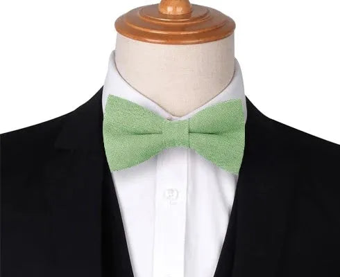 Pastel Green Cotton Pre-Tied Bow Tie for Classy Men