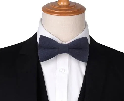 Navy Blue Cotton Pre-Tied Bow Tie for Classy Men