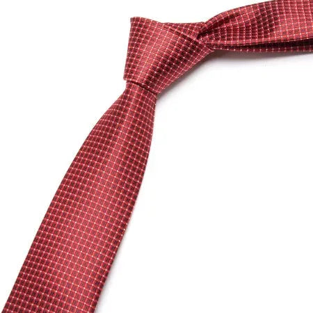 Red Mini Check Skinny Tie for Classy Men