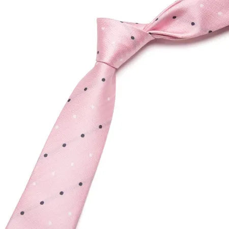 Mens Skinny Tie in Pink with Dotted Pattern - Classy Accessory for Formal Attire