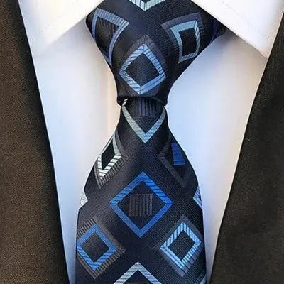 Elegant Blue Square Silk Tie for Classy Men