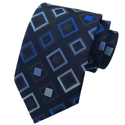 Elegant Blue Square Silk Tie for Classy Men