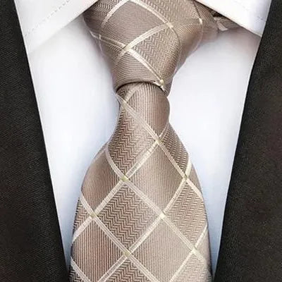 Classy Men Elegant Beige Silk Tie