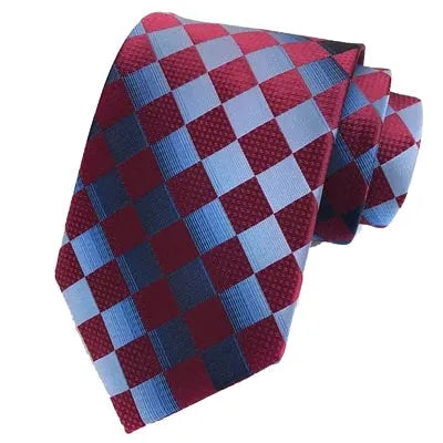 Elegant Red Check Silk Tie for Classy Men