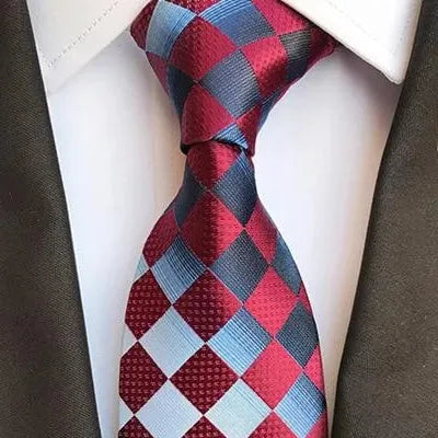 Elegant Red Check Silk Tie for Classy Men