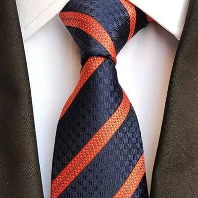 Elegant Black and Orange Silk Tie for Classy Men