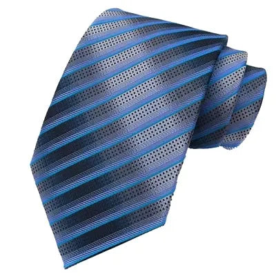 Elegant Blue Striped Silk Tie for Classy Men
