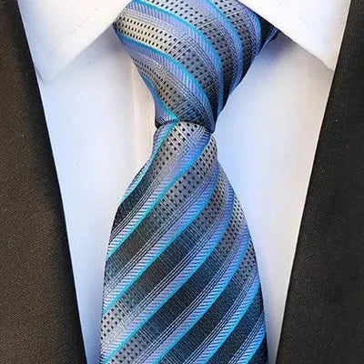 Elegant Blue Striped Silk Tie for Classy Men