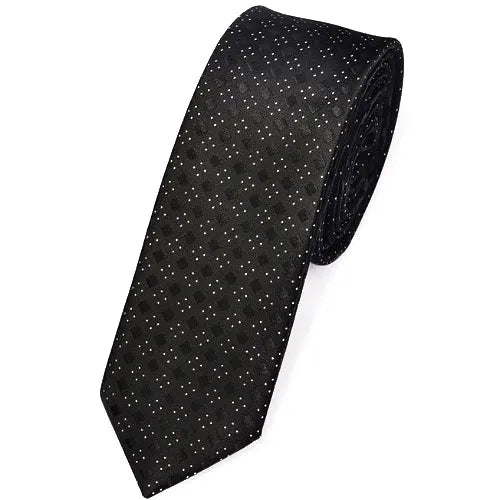 Skinny Black Dotted Tie for Men Classy and Elegant Accessory