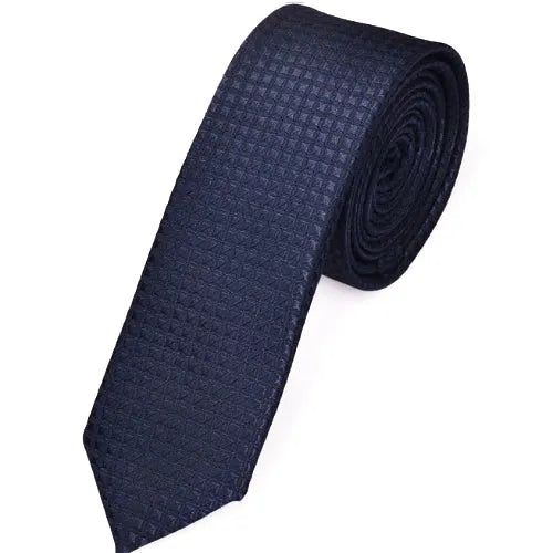 Skinny Blue Pin Check Tie for Classy Men