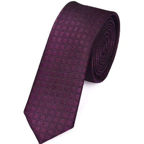 Skinny Purple Mini Check Tie for Classy Men
