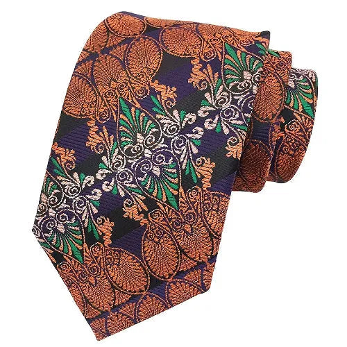 Elegant Colorful Brocade Silk Tie for Men