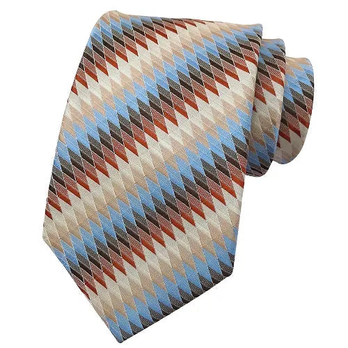 Zigzag Pattern Silk Tie for Classy Men - Elegant Accessory for Formal Occasions