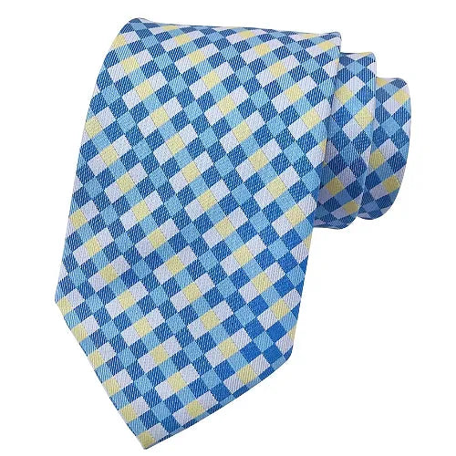 Blue Pixel Silk Tie for Men - Elegant and Classy Accessories