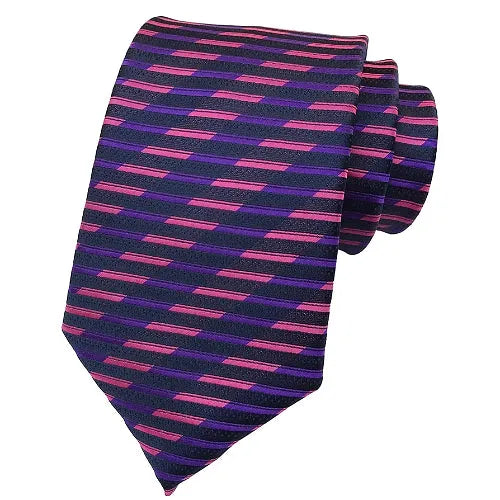 Pink Purple Striped Silk Tie for Classy Men