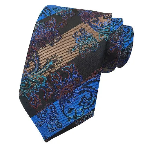Striped Brocade Silk Tie for Classy Men Elegant Accessory for Formal Occasions