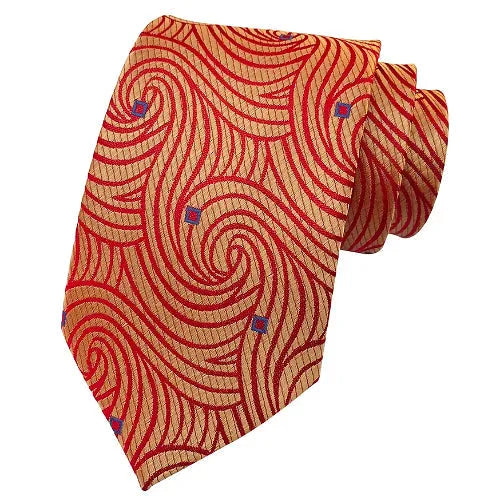 Red Gold Silk Tie for Men Classy Elegant Accessory