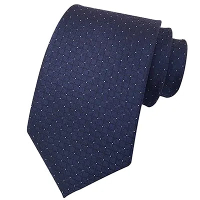 Classic Blue Mini Check Silk Tie for Men - Elegant Accessory for Formal Wear