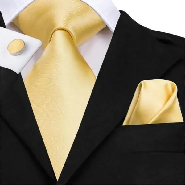 Solid Gold Silk Tie for Men Classy Formal Accessory