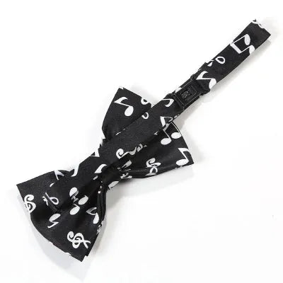 Black Musical Note Pre-Tied Bow Tie for Classy Men