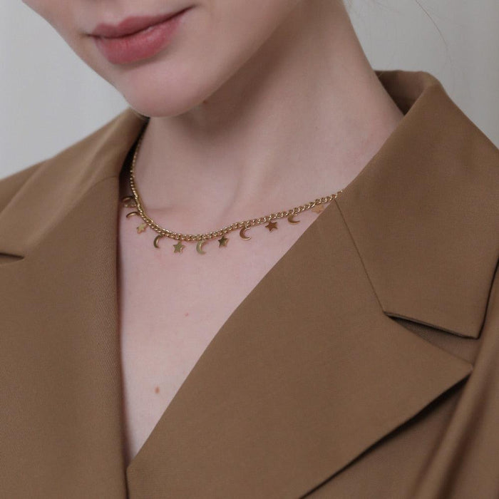Stars and Moon Design Necklace