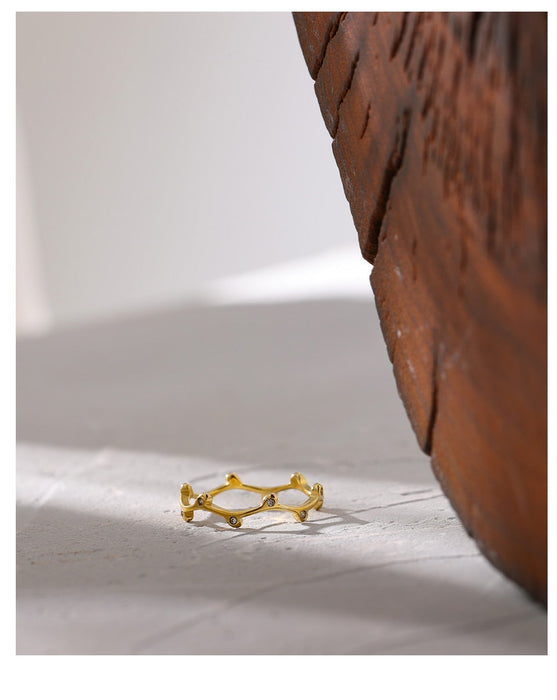 Minimalistic Stylish Golden Ring Exclusive Jewelry