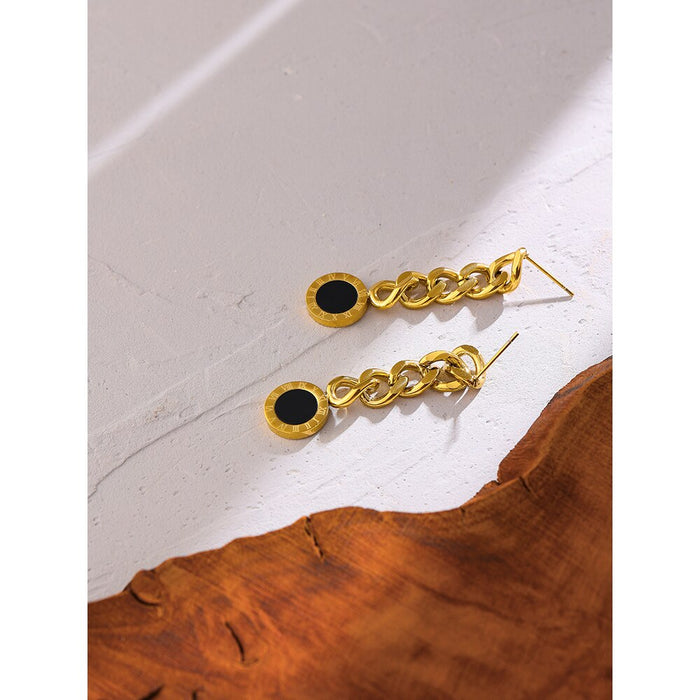 Gold Plating Chain Design Earrings