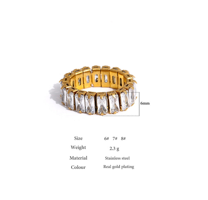 Luxury Golden Ring with Crystals