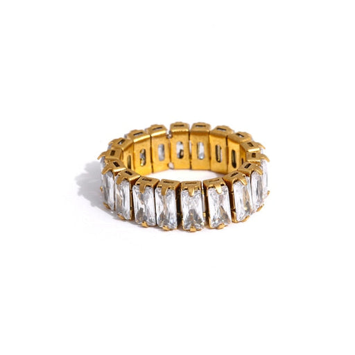 Luxury Golden Ring with Crystals