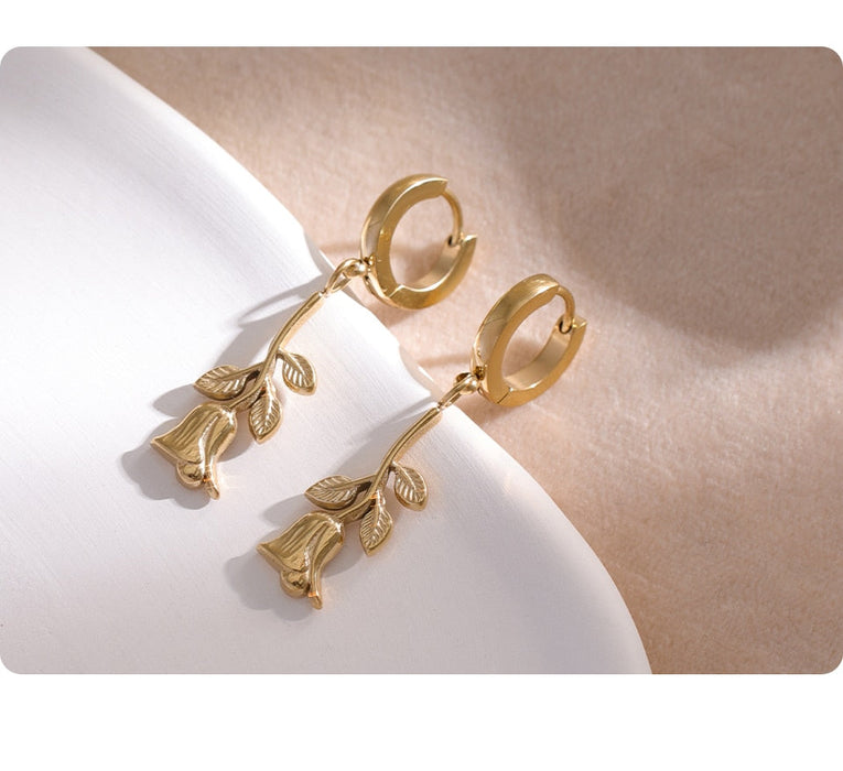 Rose Design Earrings for Ladies