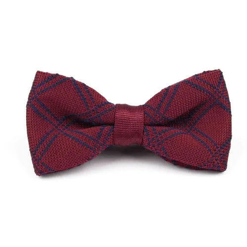 Knitted Bow Tie for Men - Classy Wine Color Accessory