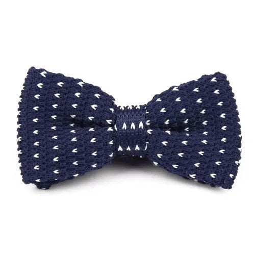 Navy Knitted Bow Tie for Men - Classy Accessory for Formal Events