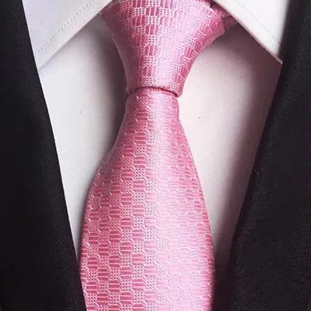 Pink Hexagonal Silk Tie for Men - Classy and Elegant Accessory