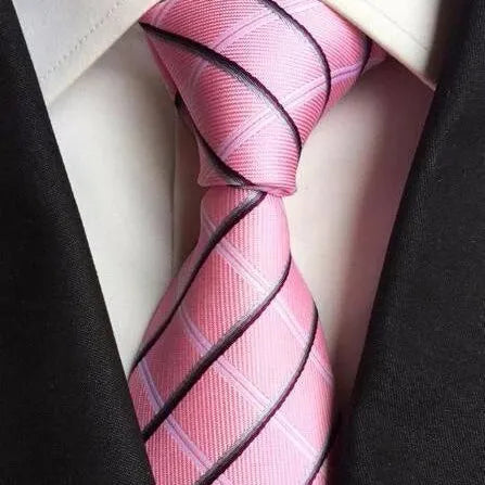 Mens Pink Striped Silk Tie for Classy Formal Occasions