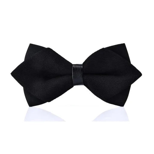 Mens Black Pre-Tied Diamond Bow Tie - Elegant Formal Accessory