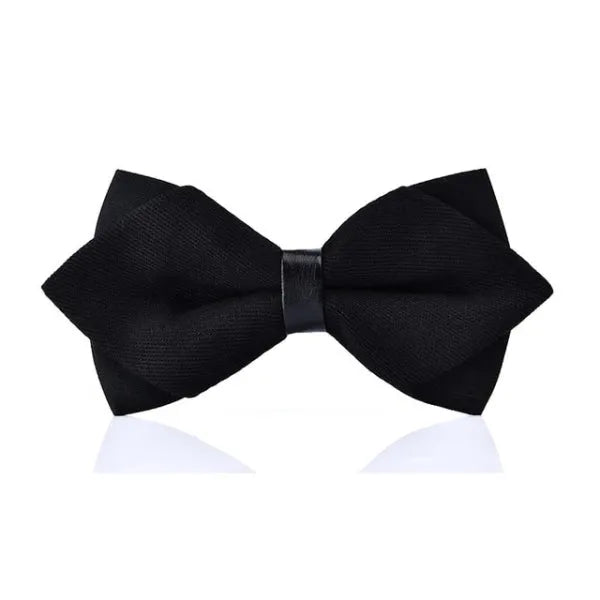Mens Black Pre-Tied Diamond Bow Tie - Elegant Formal Accessory
