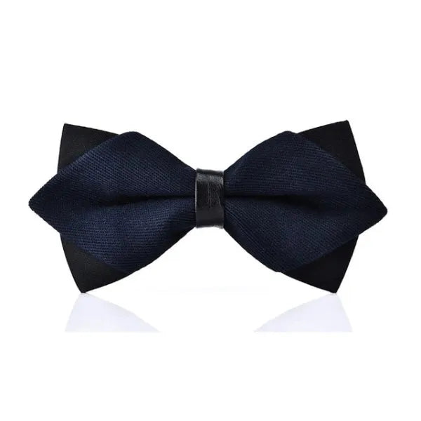 Midnight Blue Pre-Tied Diamond Bow Tie for Classy Men