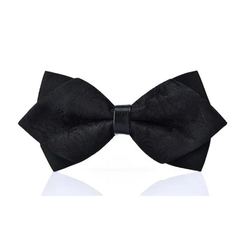 Black Paisley Pre-Tied Diamond Bow Tie for Classy Men