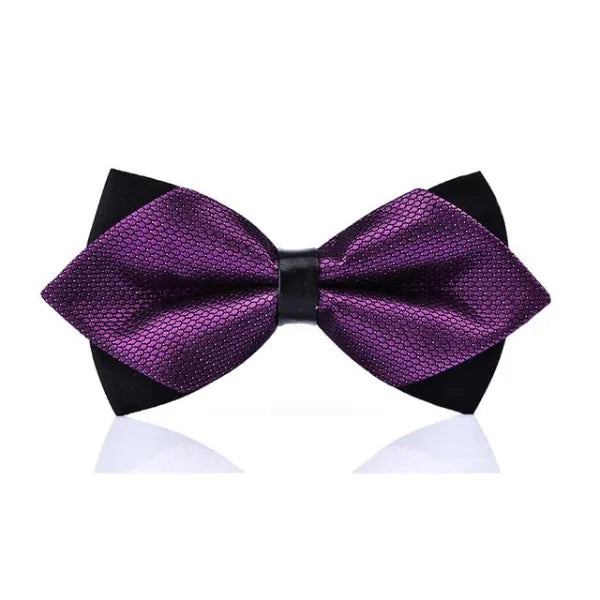 Violet Carbon Pre-Tied Bow Tie for Men - Classy Diamond Design