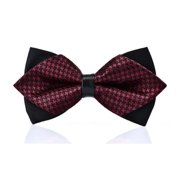 Pre-Tied Diamond Bow Tie for Men in Black and Red Classy Formal Accessory