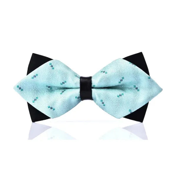 Light Blue Diamond Bow Tie for Men - Classy Pre-Tied Accessory