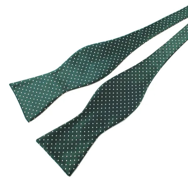 Green Dotted Silk Self-Tie Bow Tie for Classy Men