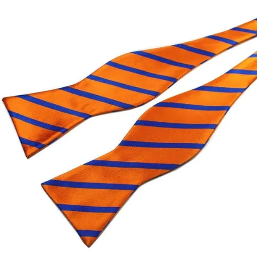 Orange and Blue Silk Self-Tie Bow Tie for Classy Men