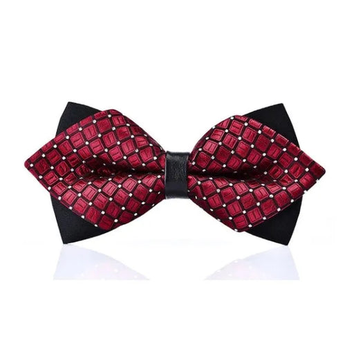 Red Dotted Diamond Bow Tie for Men - Classy Pre-Tied Accessory