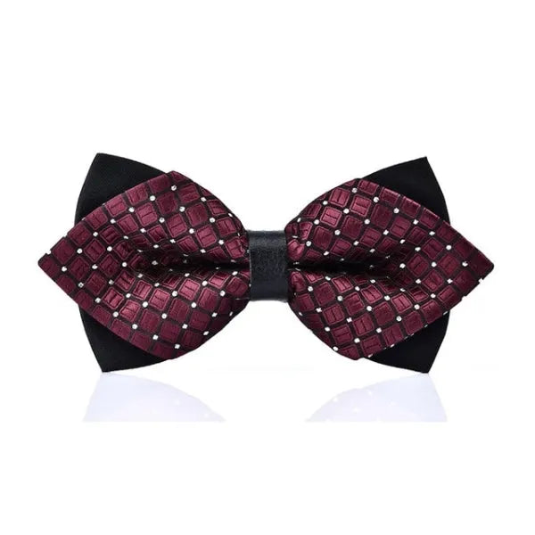 Wine Red Dotted Pre-Tied Bow Tie for Classy Men