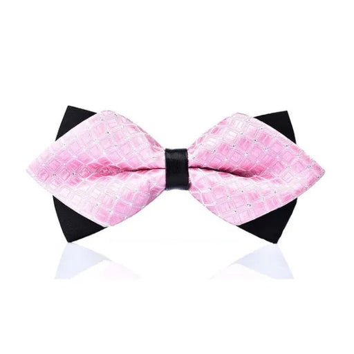 Light Pink Pre-Tied Diamond Bow Tie for Classy Men