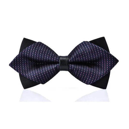 Blue Pattern Pre-Tied Diamond Bow Tie for Classy Men