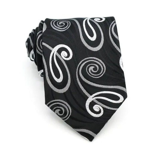Modern Paisley Silk Tie for Men - Classy Black and White Design